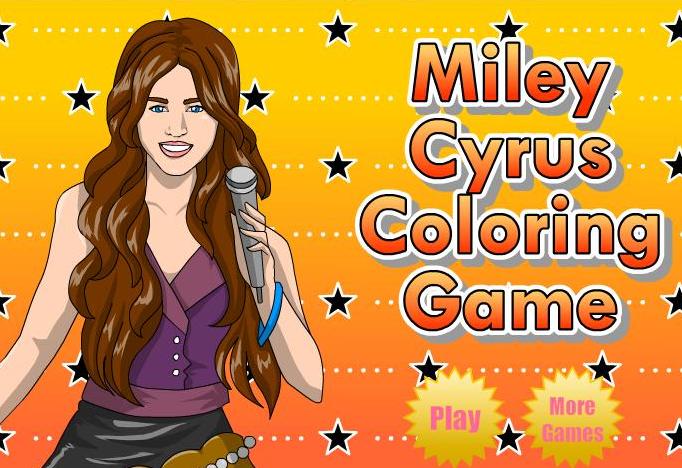 the game miley cyrus coloring